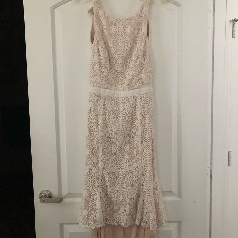 Ivory formal dress.